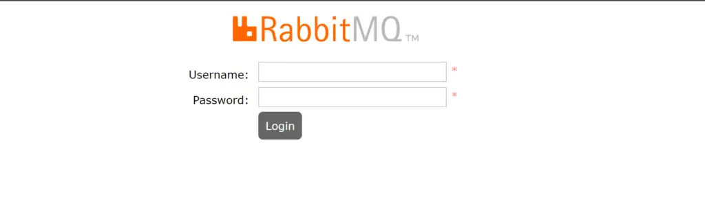 RabbitMQ Login Page