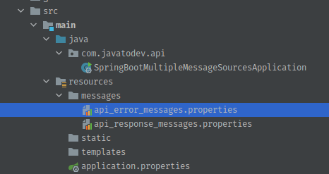 Multiple message properties in a spring boot application